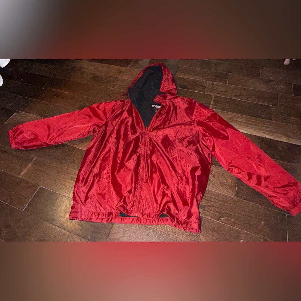 Totes Black Jacket with Red Accents